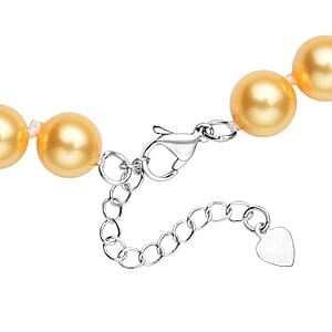 Golden Shell Pearl Necklace 18-20 Inches in Silvertone