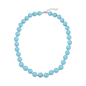 Sleeping Beauty Color Shell Pearl Necklace 18-20 Inches in Silvertone