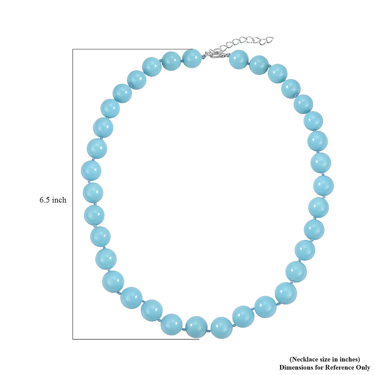 Sleeping Beauty Color Shell Pearl Necklace 18-20 Inches in Silvertone image number 2