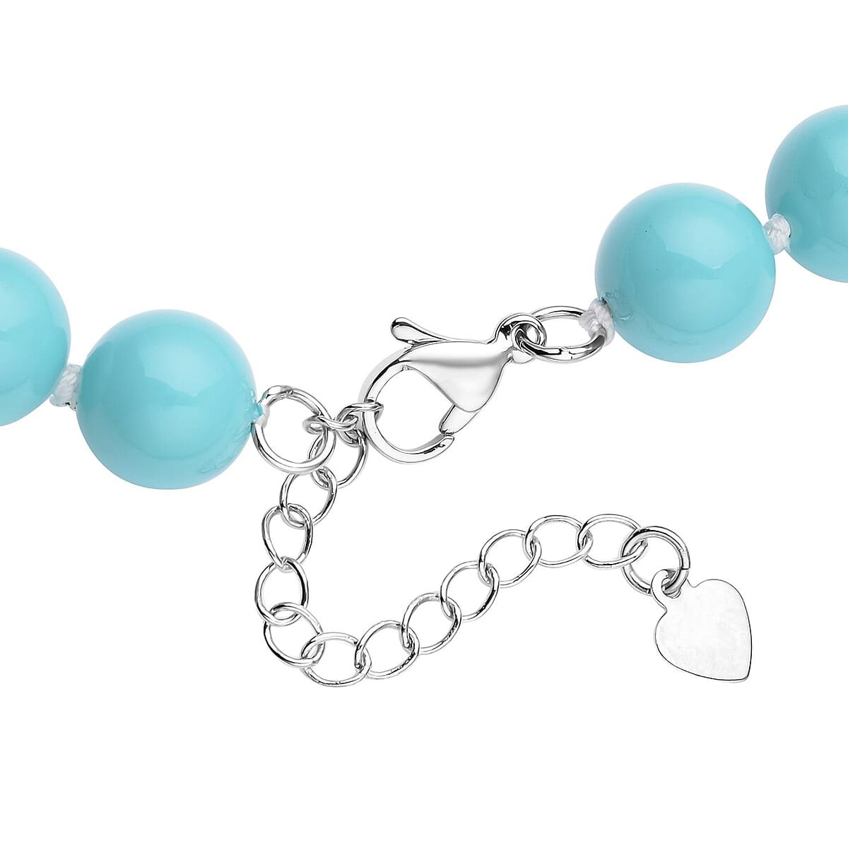 Sleeping Beauty Color Shell Pearl Necklace 18-20 Inches in Silvertone image number 3