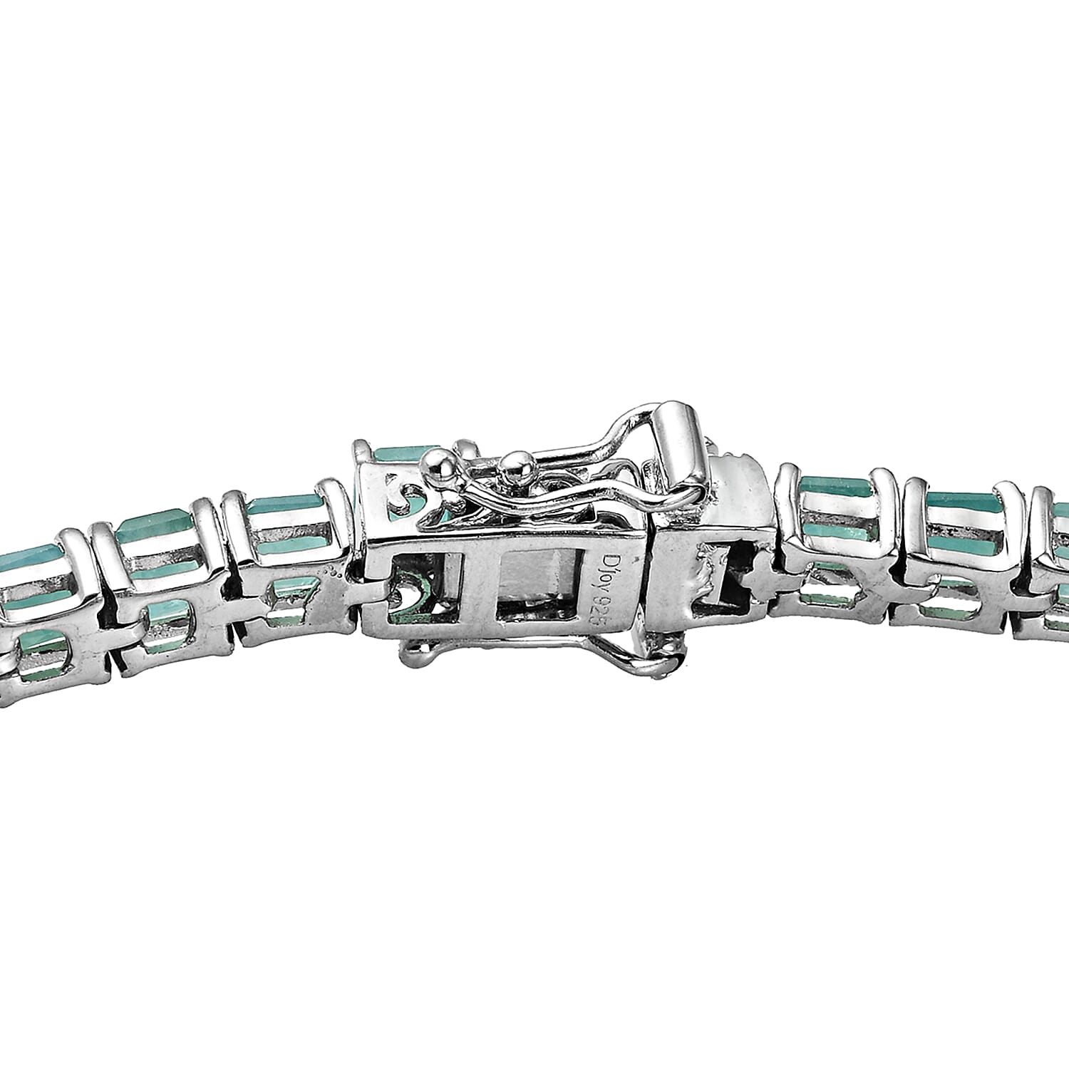 Asscher Cut Premium Grandidierite Tennis Bracelet in Platinum Over Sterling Silver (6.50 In) 10.90 Grams 11.35 ctw