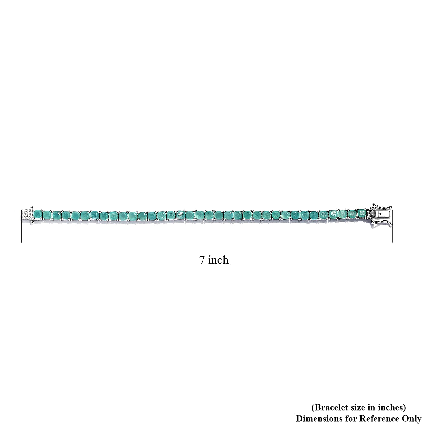 Asscher Cut Premium Grandidierite Tennis Bracelet in Platinum Over Sterling Silver (6.50 In) 10.90 Grams 11.35 ctw