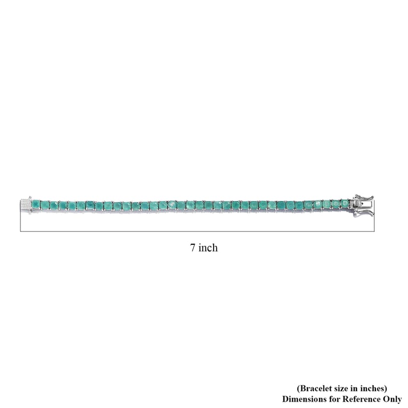 Asscher Cut Premium Grandidierite Tennis Bracelet in Platinum Over Sterling Silver (6.50 In) 10.90 Grams 11.35 ctw