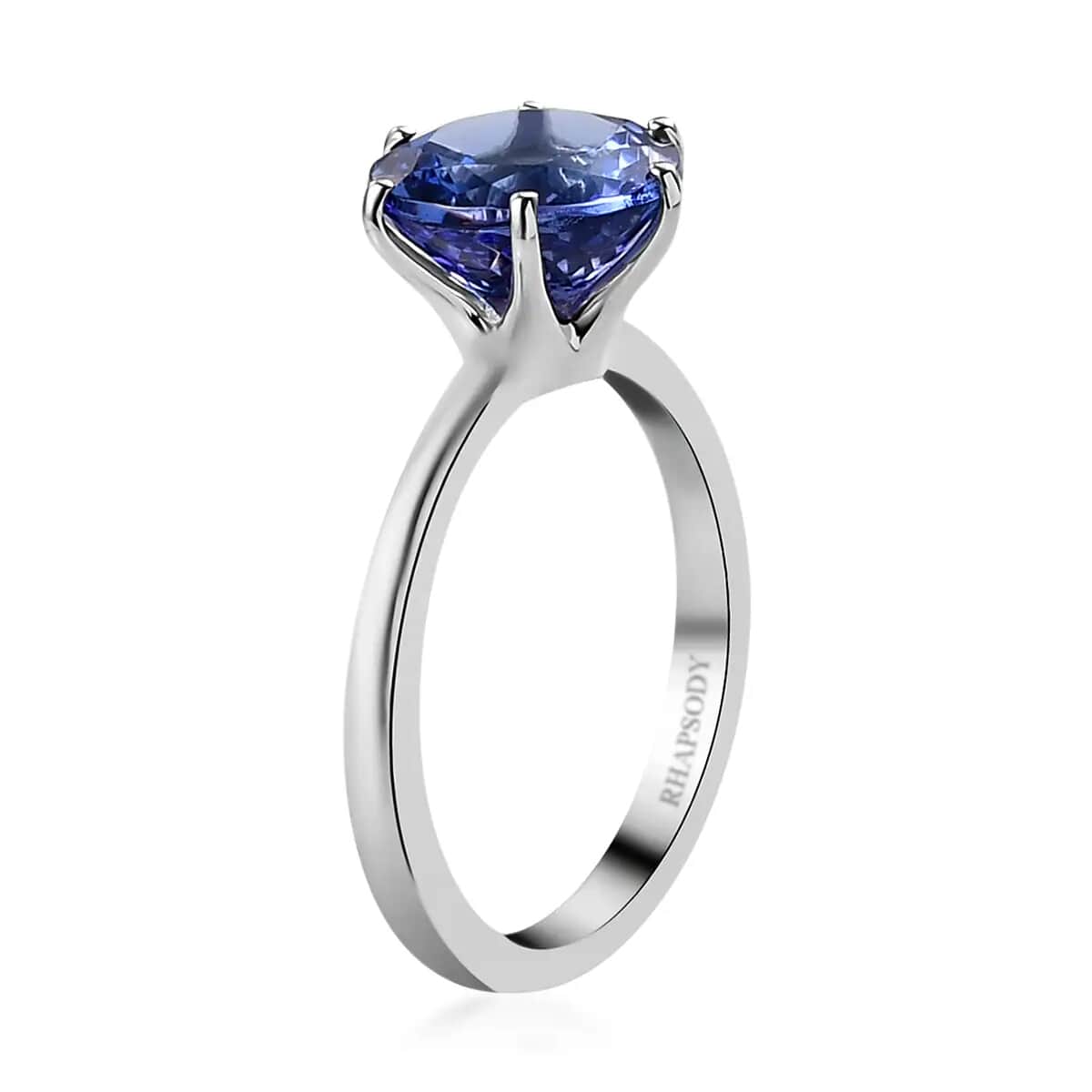 Rhapsody 950 Platinum AAAA Tanzanite Solitaire Ring (Size 10.0) 4.65 Grams 3.10 ctw image number 3