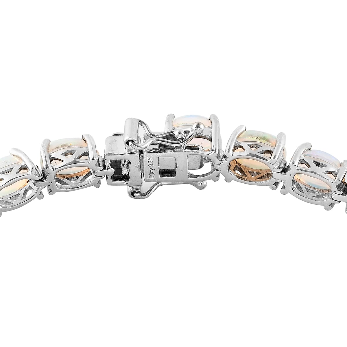 Premium Ethiopian Welo Opal Tennis Bracelet in Platinum Over Sterling Silver (7.25 In) 13.15 ctw image number 3
