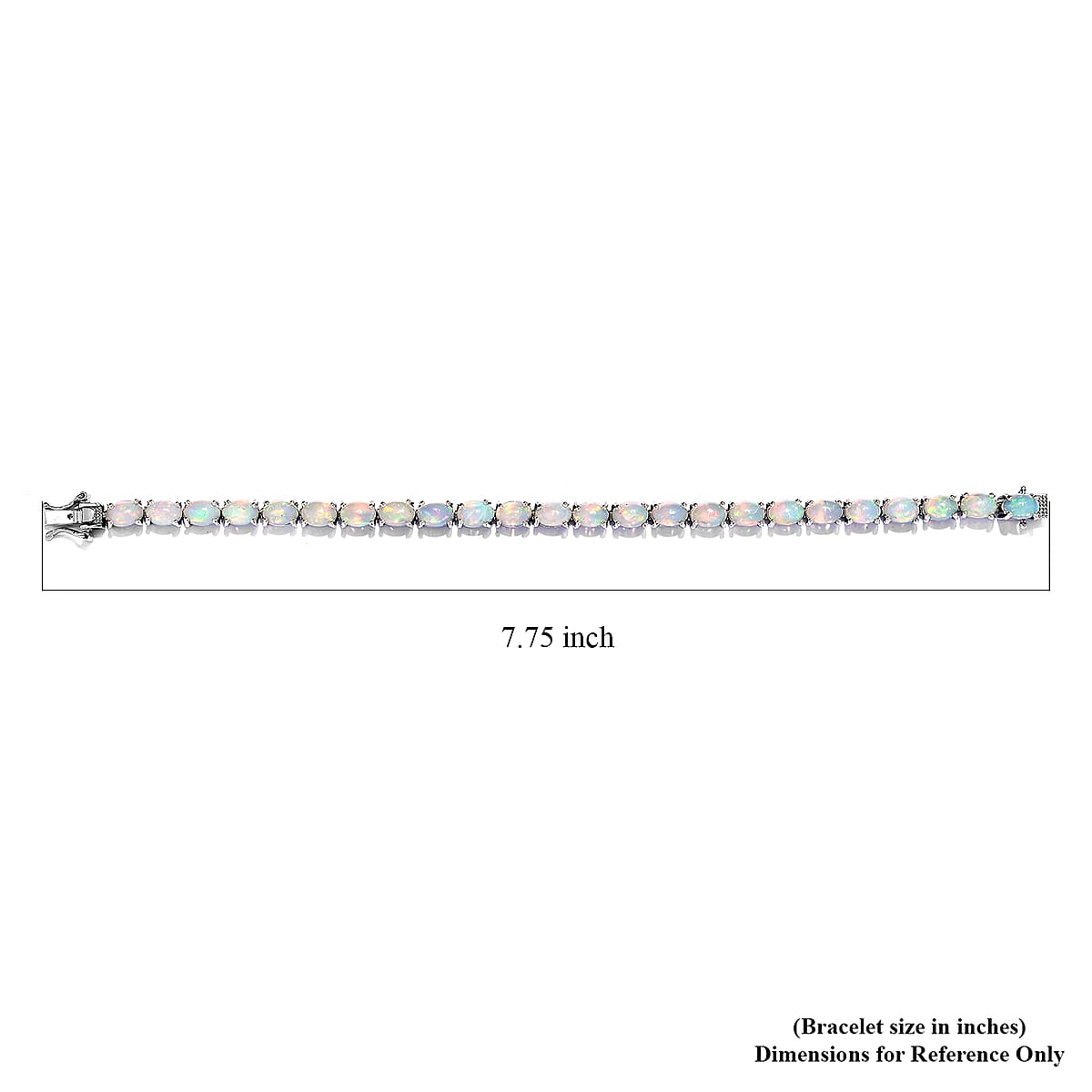 Premium Ethiopian Welo Opal Tennis Bracelet in Platinum Over Sterling Silver (7.25 In) 13.15 ctw image number 4