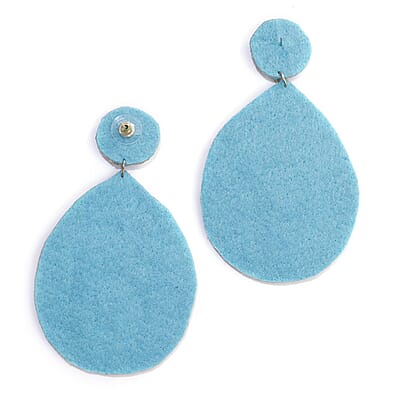 Handcrafted Turquoise Seed Beaded Sunflower Design Earrings in Goldtone