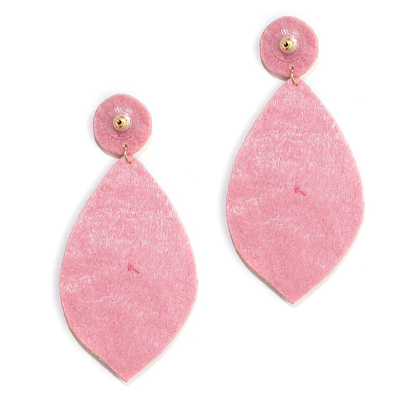 Handcrafted Peach Seed Beaded Fish Eye Theme Earrings in Goldtone