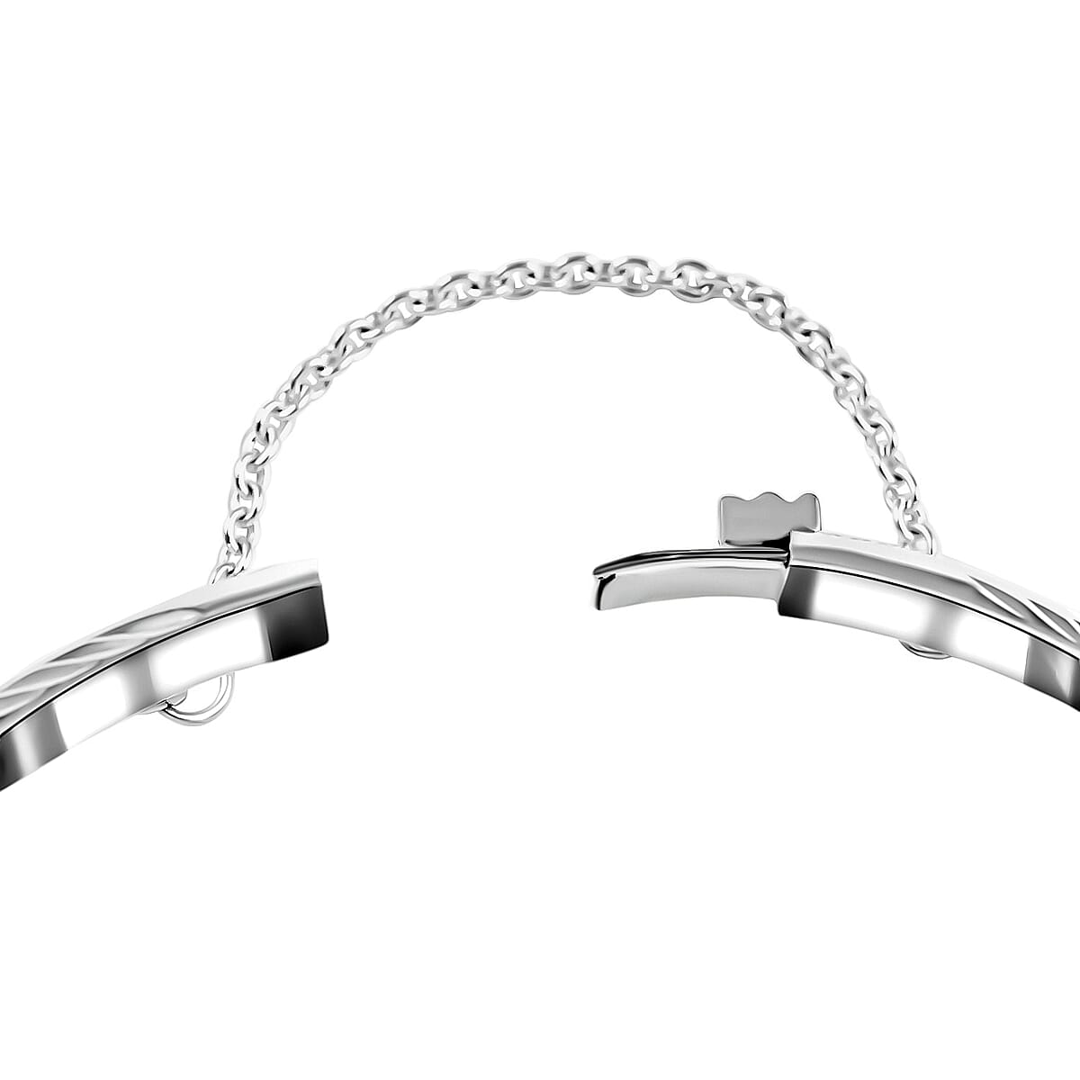 Sterling Silver Diamond-Cut Bangle Bracelet (7.25 In) 8.8 Grams image number 3
