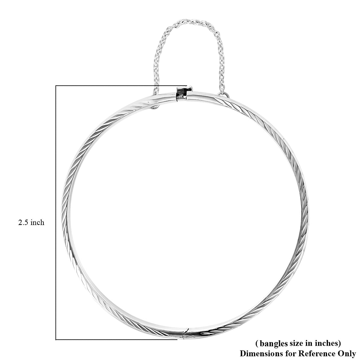 Sterling Silver Diamond-Cut Bangle Bracelet (7.25 In) 8.8 Grams image number 4