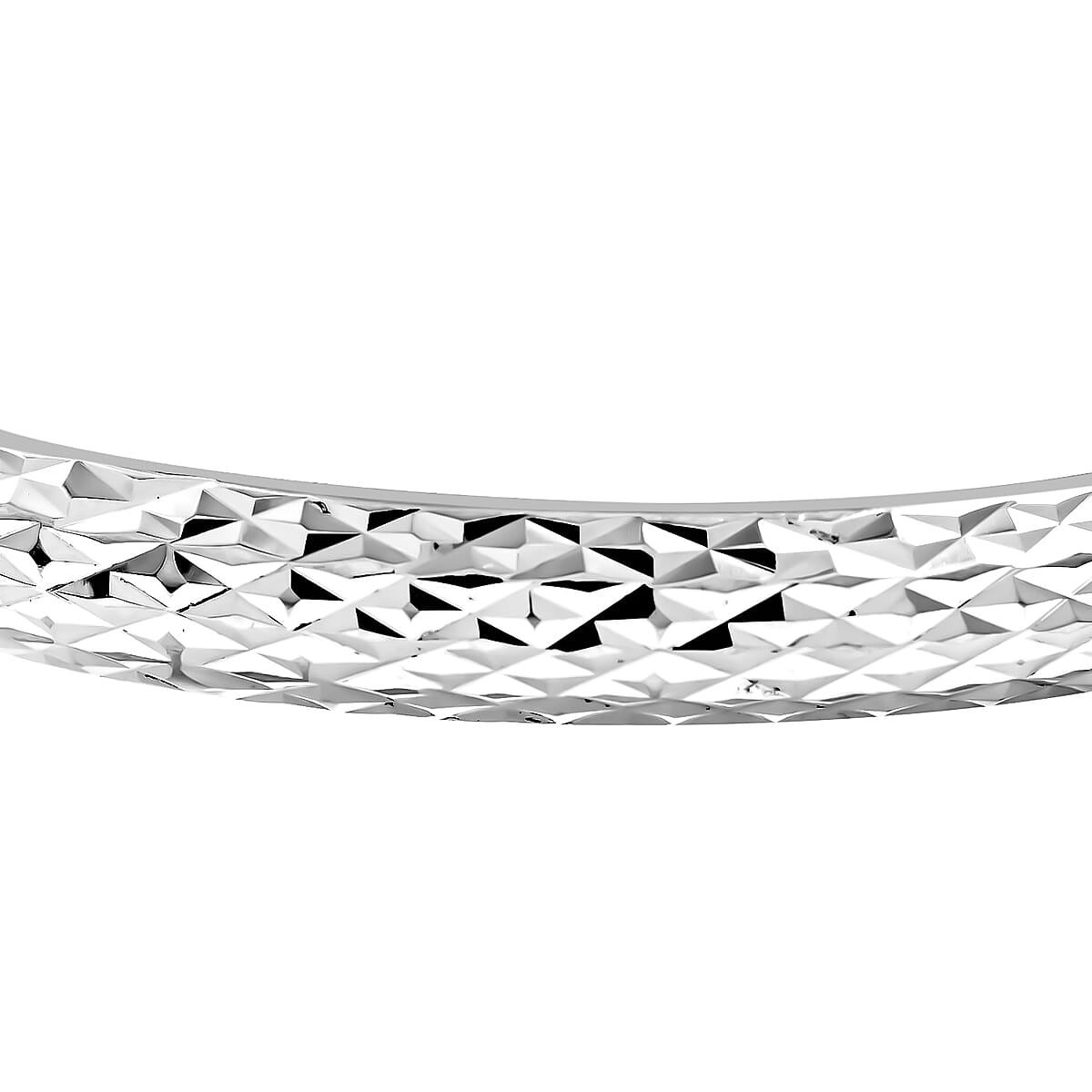 925 Sterling Silver Bracelet, Diamond-Cut Bangle, Silver Bangles (7.50 In) (8.8 g) image number 2