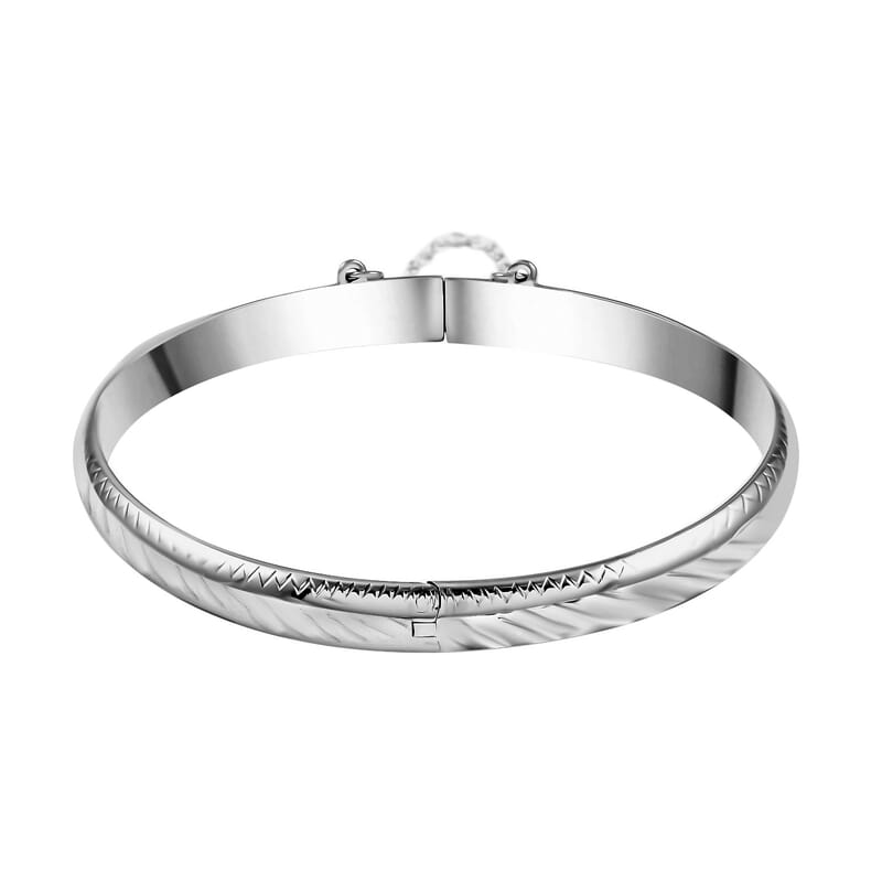 Sterling Silver Engraved Bangle Bracelet (7.00 In) 8.8 Grams