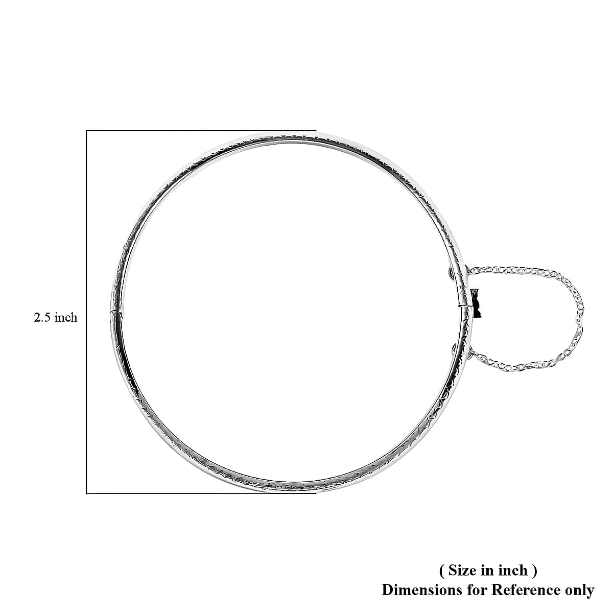 Sterling Silver Engraved Bangle Bracelet (7.00 In) 8.8 Grams image number 3