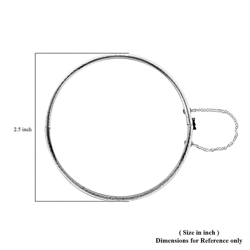Sterling Silver Engraved Bangle Bracelet (7.00 In) 8.8 Grams
