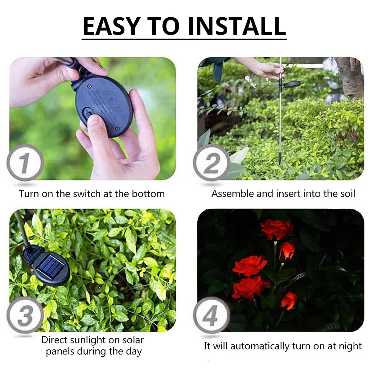 Set of 2 Solar Carnation Garden Light - Pink image number 3