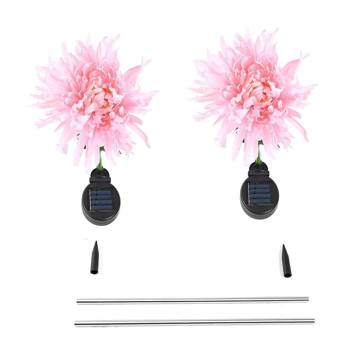 Set of 2 Solar Carnation Garden Light - Pink image number 6