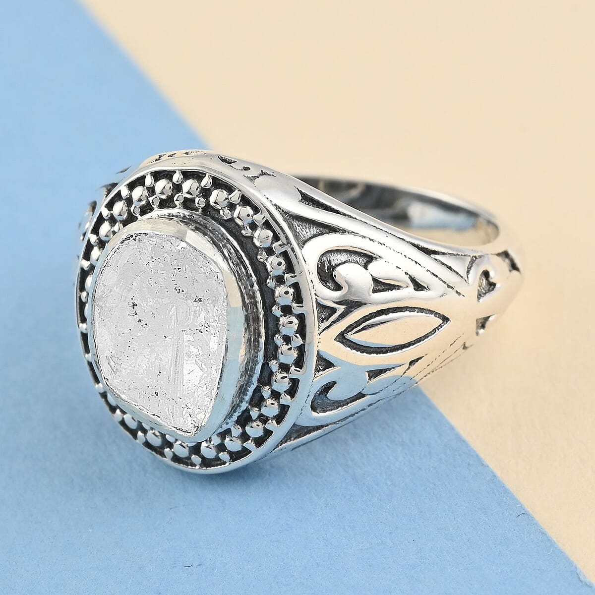 Bali Legacy Polki Diamond Ring in Sterling Silver (Size 10.0) 0.50 ctw image number 1