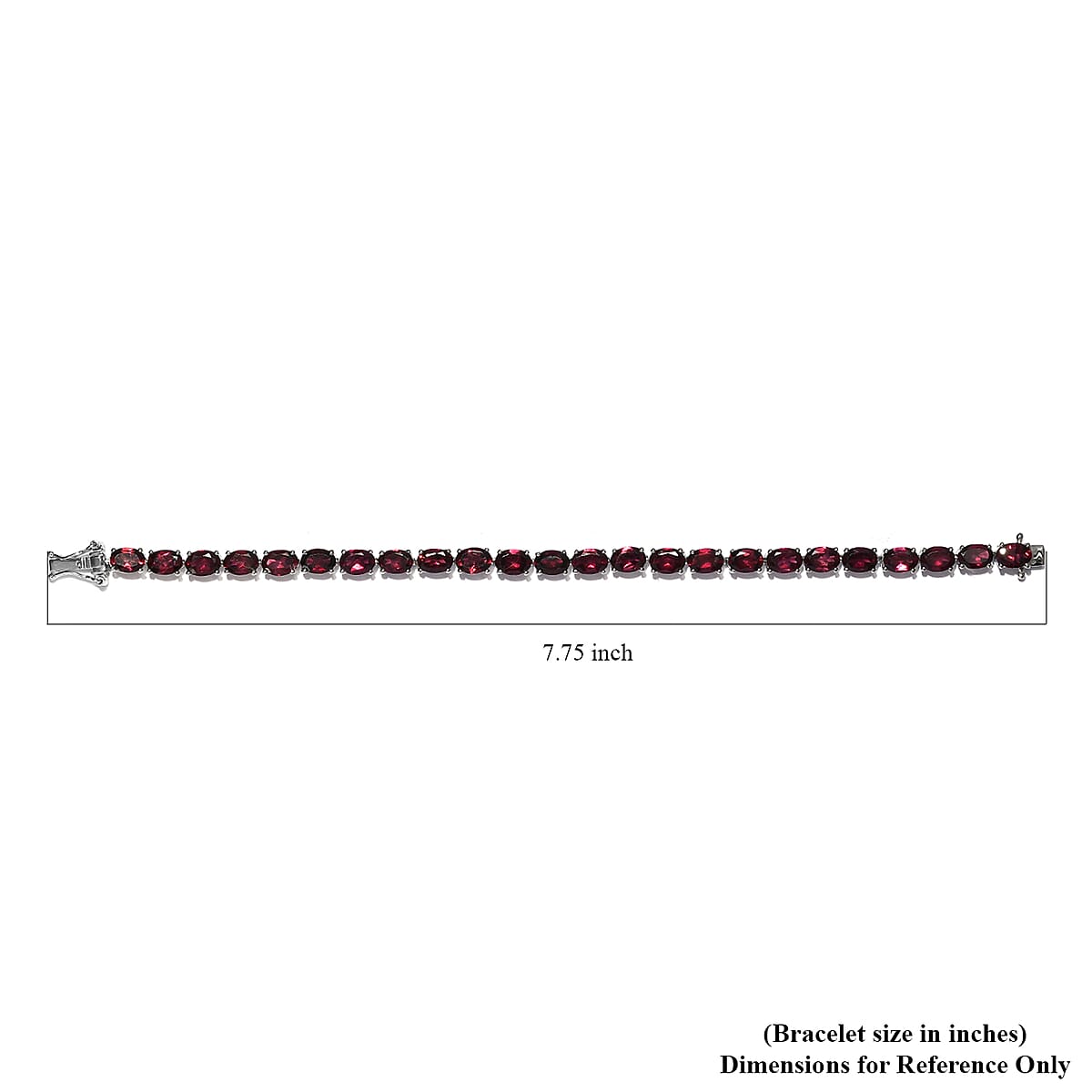 Orissa Rhodolite Garnet Tennis Bracelet in Platinum Over Sterling Silver (7.25 In) 11.65 Grams 22.75 ctw image number 4