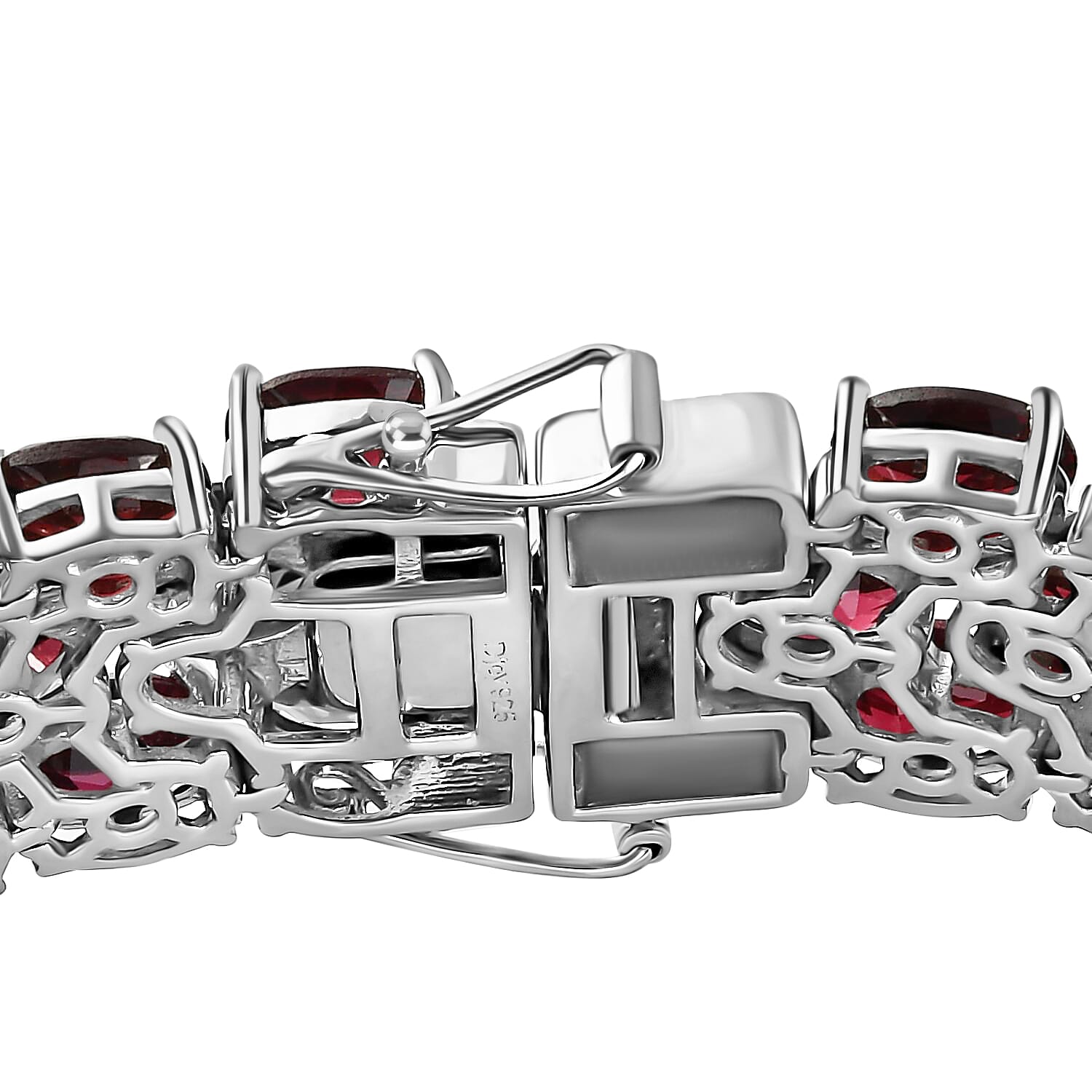 TOP RATED Orissa Rhodolite Garnet 3 Row Tennis Bracelet in Platinum Over Sterling Silver (6.50 In) 65.30 ctw