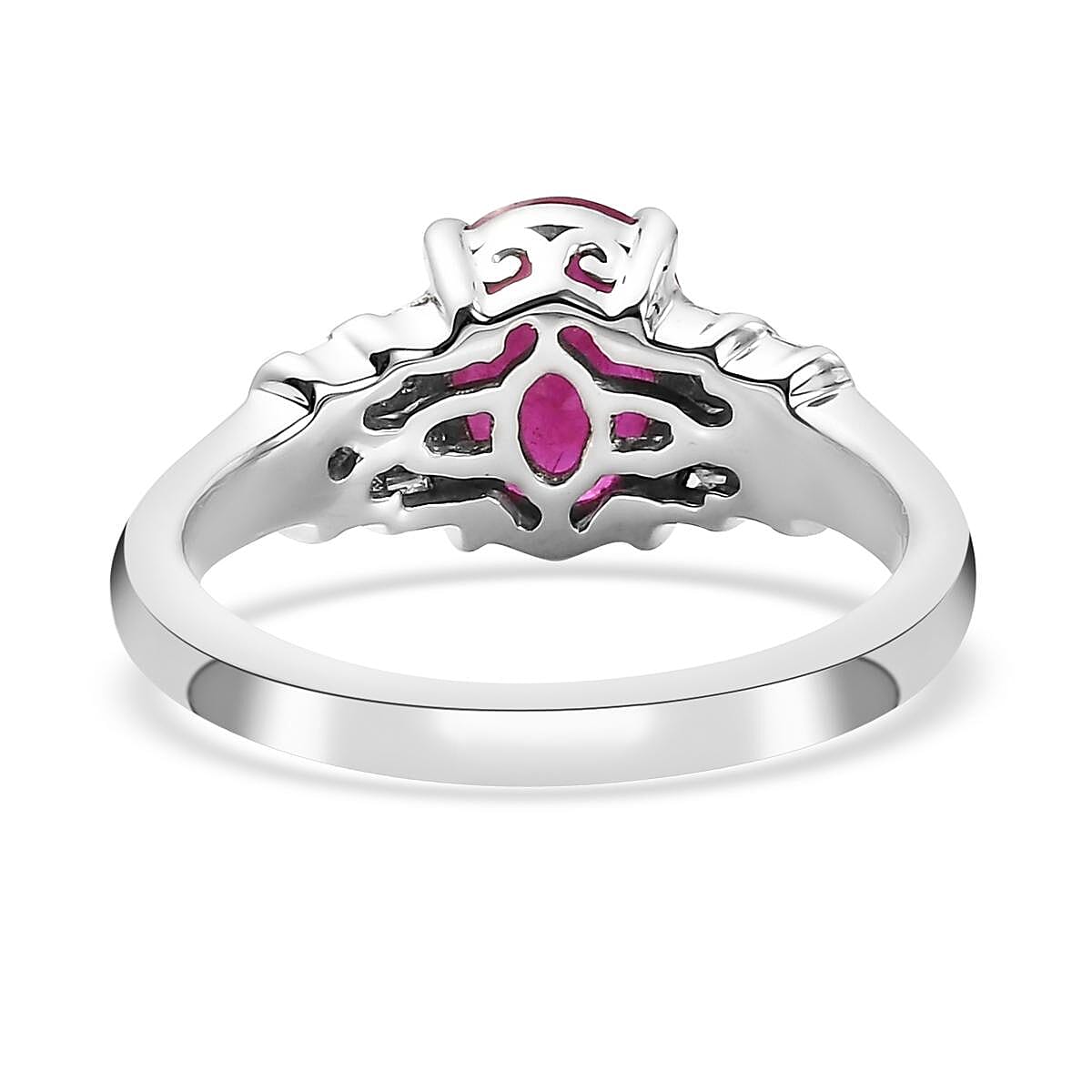 Rhapsody 950 Platinum AAAA Mozambique Ruby and E-F VS2 Diamond Ring (Size 6.0) 5.85 Grams 2.20 ctw