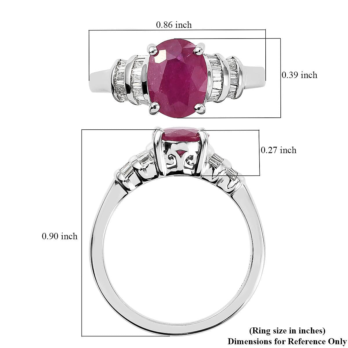 Rhapsody 950 Platinum AAAA Mozambique Ruby and E-F VS2 Diamond Ring (Size 6.0) 5.85 Grams 2.20 ctw