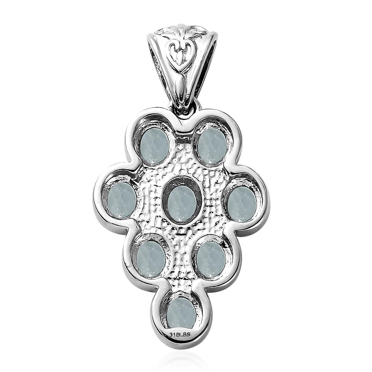 Sky Blue Topaz Pendant in Stainless Steel 3.65 ctw image number 4