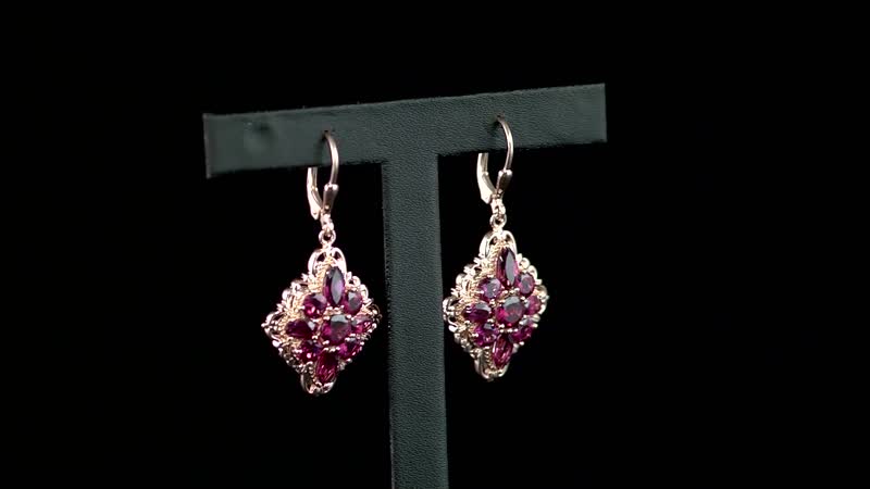 Orissa Rhodolite Garnet Lever Back Earrings in Vermeil RG Over Sterling Silver 6.85 ctw