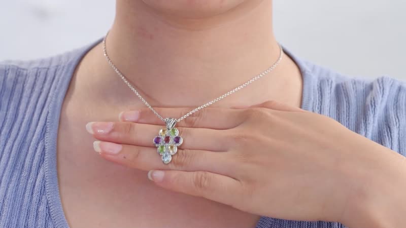 Amethyst Pendant in Stainless Steel