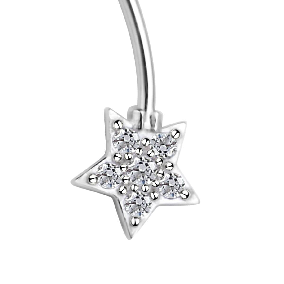 Simulated Diamond Celestial Moon & Star Ear Climbers in Rhodium Over Sterling Silver 1.35 ctw image number 4