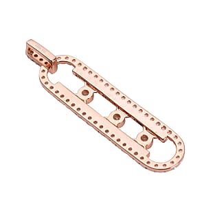 Sliding Simulated Diamond Pendant in 14K Rose Gold Over Sterling Silver 1.65 ctw