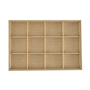 Khaki Linen Removeable 12 Section Tray