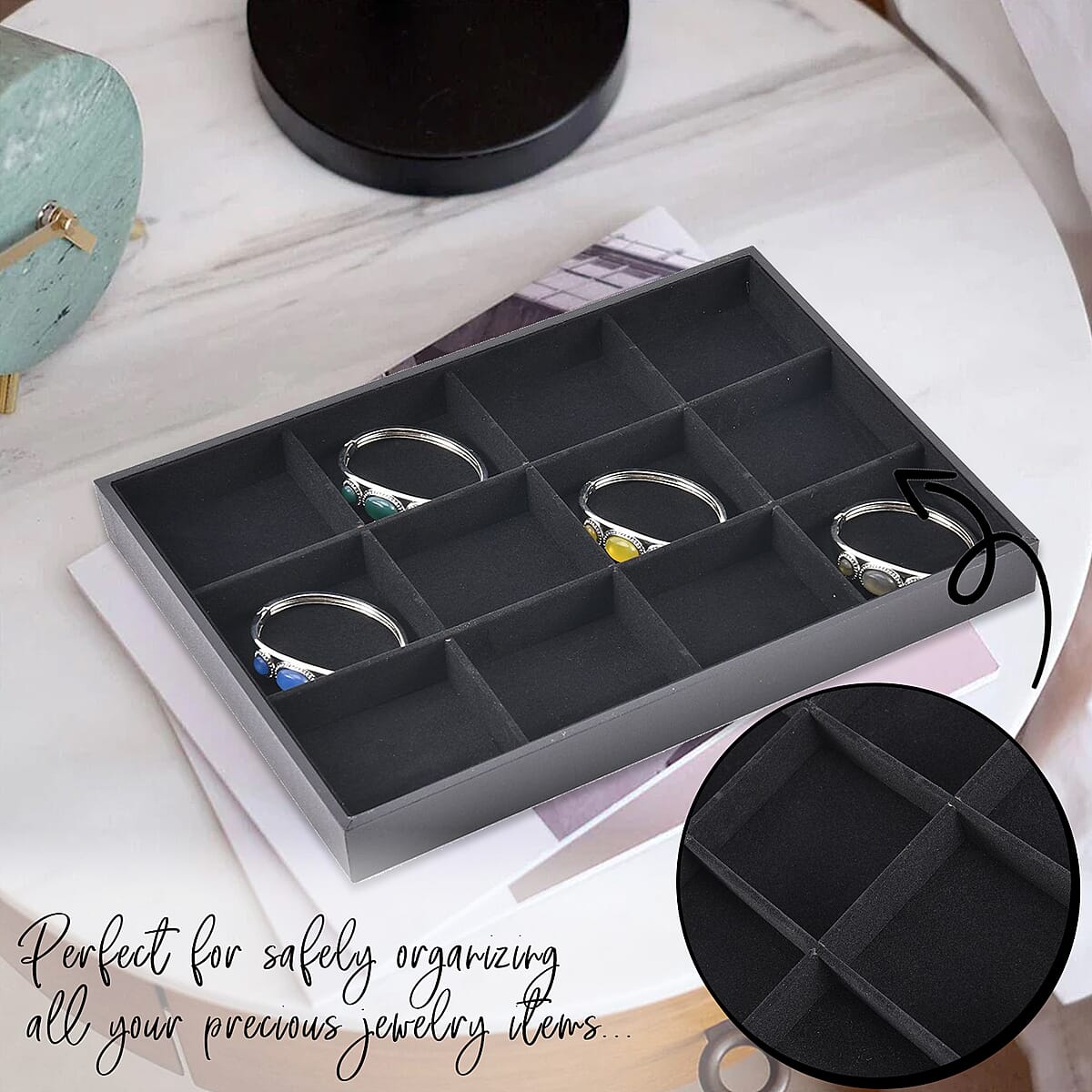 Black Velvet Removeable 12 Section Tray image number 1