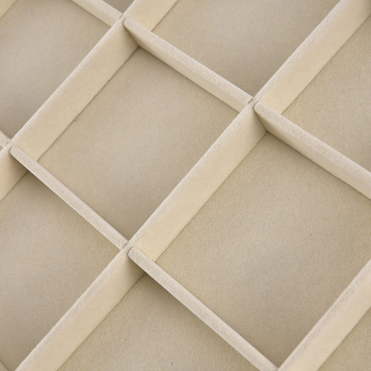 Cream Velvet Removeable 12 Section Tray with Rosewood Frame image number 5