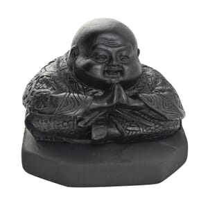 Chinese Buddha Shungite Figurine 1200.00ctw, Home Decor Figurine, Decorative Figurine, Living Room Decor