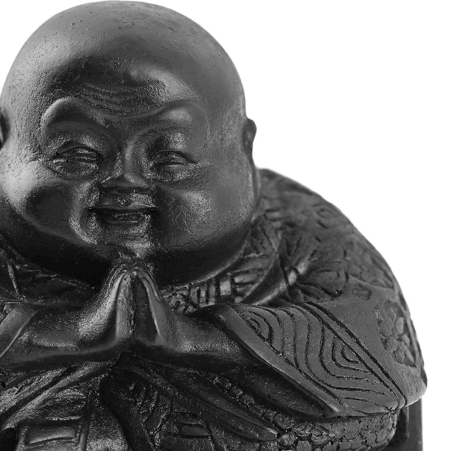 Chinese Buddha Shungite Figurine 1200.00ctw, Home Decor Figurine, Decorative Figurine, Living Room Decor