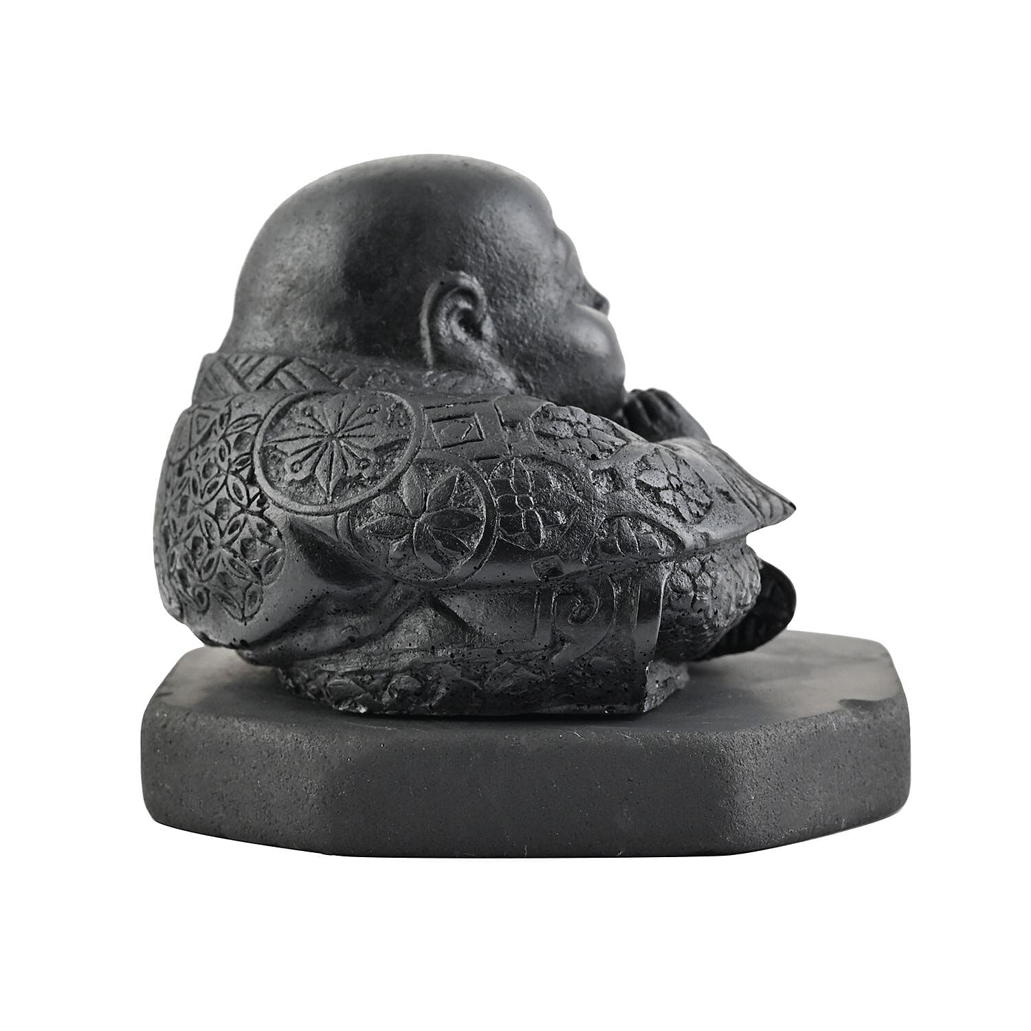 Chinese Buddha Shungite Figurine 1200.00ctw, Home Decor Figurine, Decorative Figurine, Living Room Decor