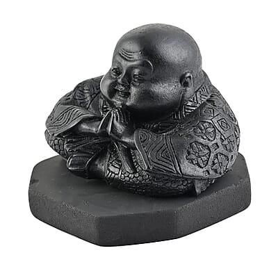 Chinese Buddha Shungite Figurine 1200.00ctw, Home Decor Figurine, Decorative Figurine, Living Room Decor