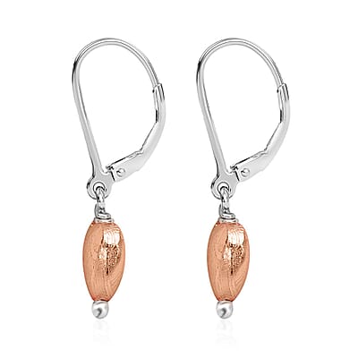 Marvelous Meteorites Lever Back Heart Earrings in Rhodium Over Sterling Silver