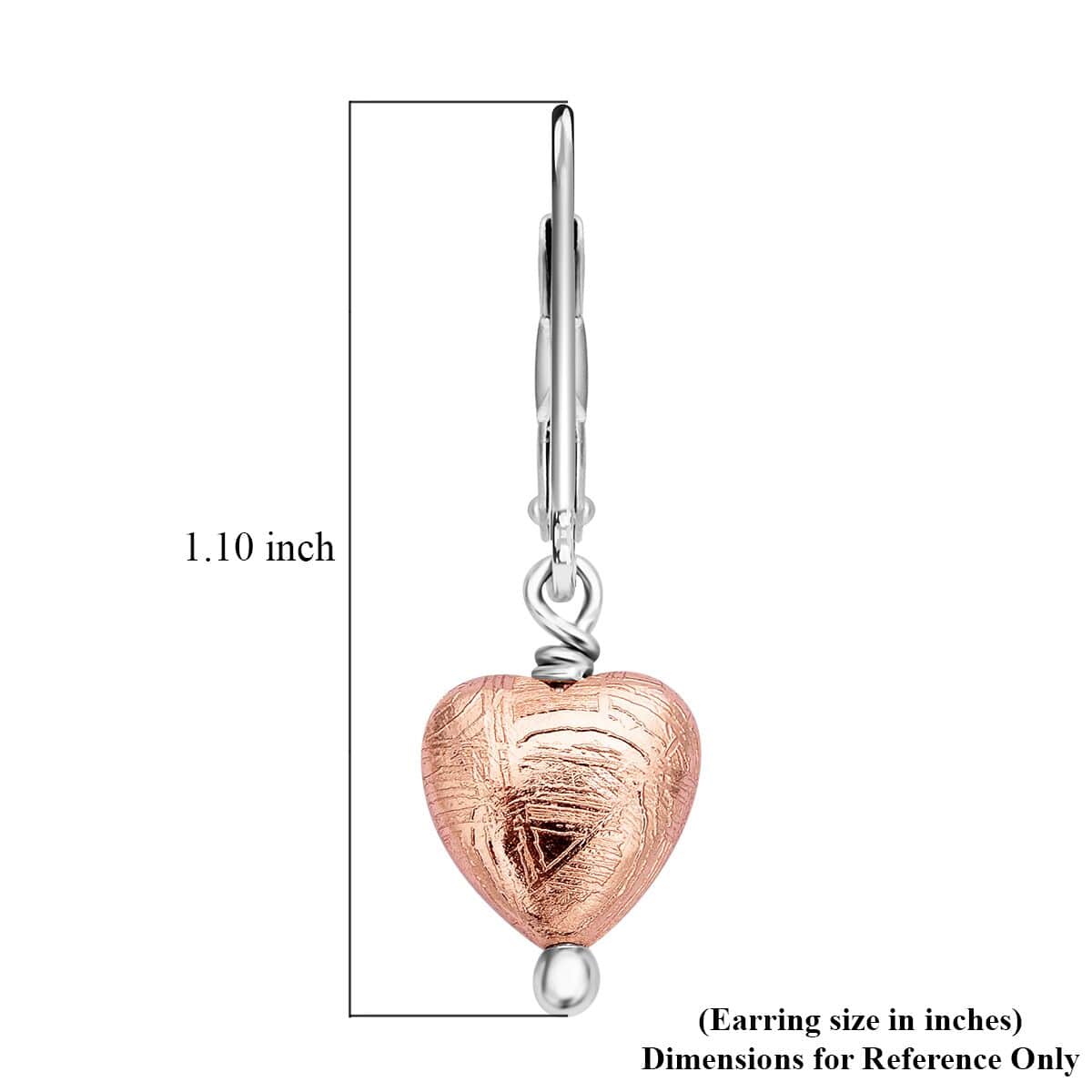 Marvelous Meteorites Lever Back Heart Earrings in Rhodium Over Sterling Silver image number 4