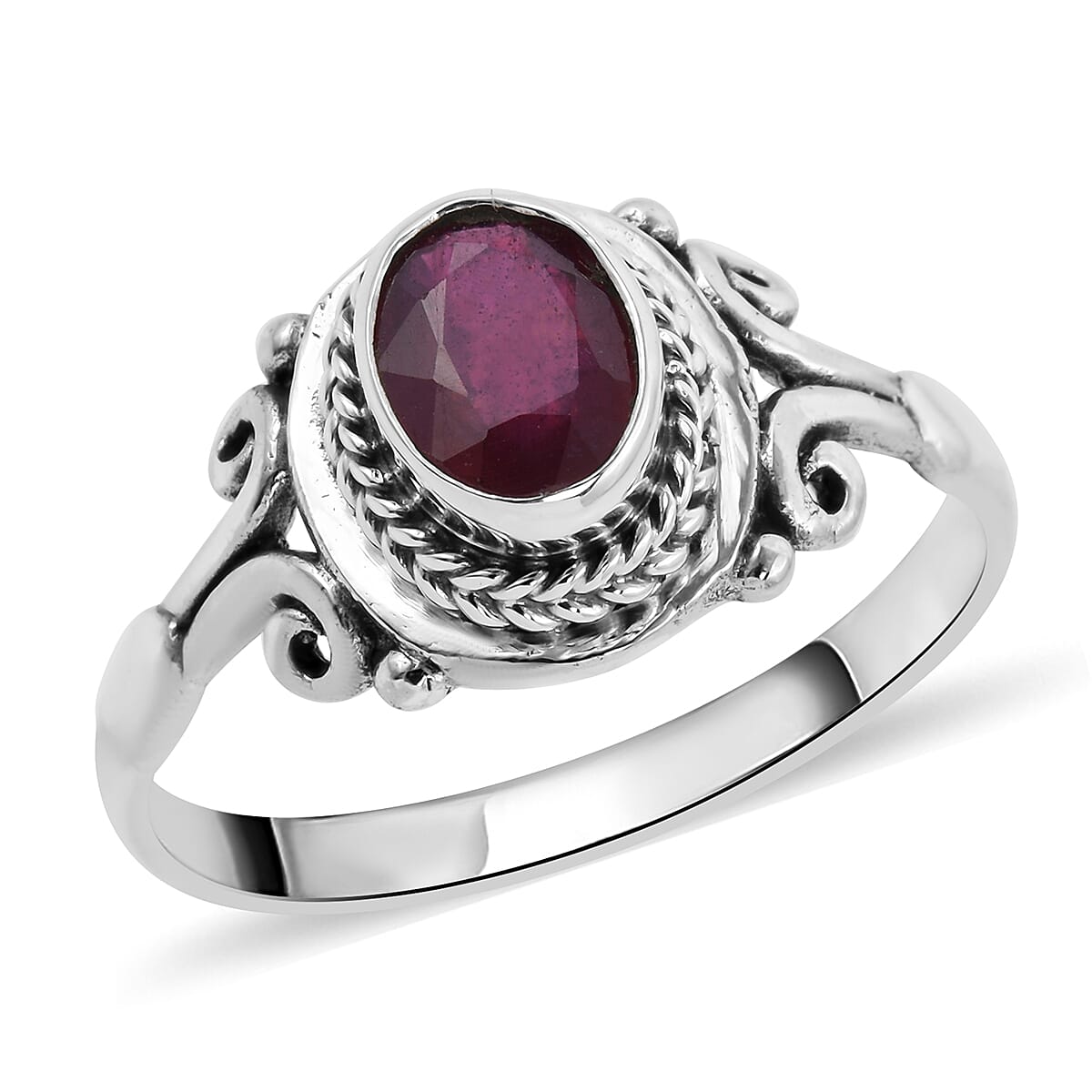 Bali Legacy Niassa Ruby Ring in Sterling Silver (Size 10.0) 1.50 ctw