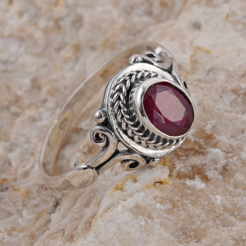 Bali Legacy Niassa Ruby Ring in Sterling Silver (Size 10.0) 1.50 ctw