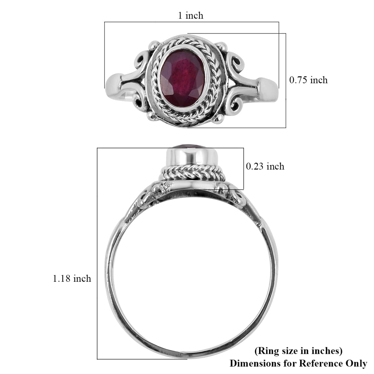 BALI LEGACY Niassa Ruby Ring in Sterling Silver (Size 10.0) 1.50 ctw image number 5