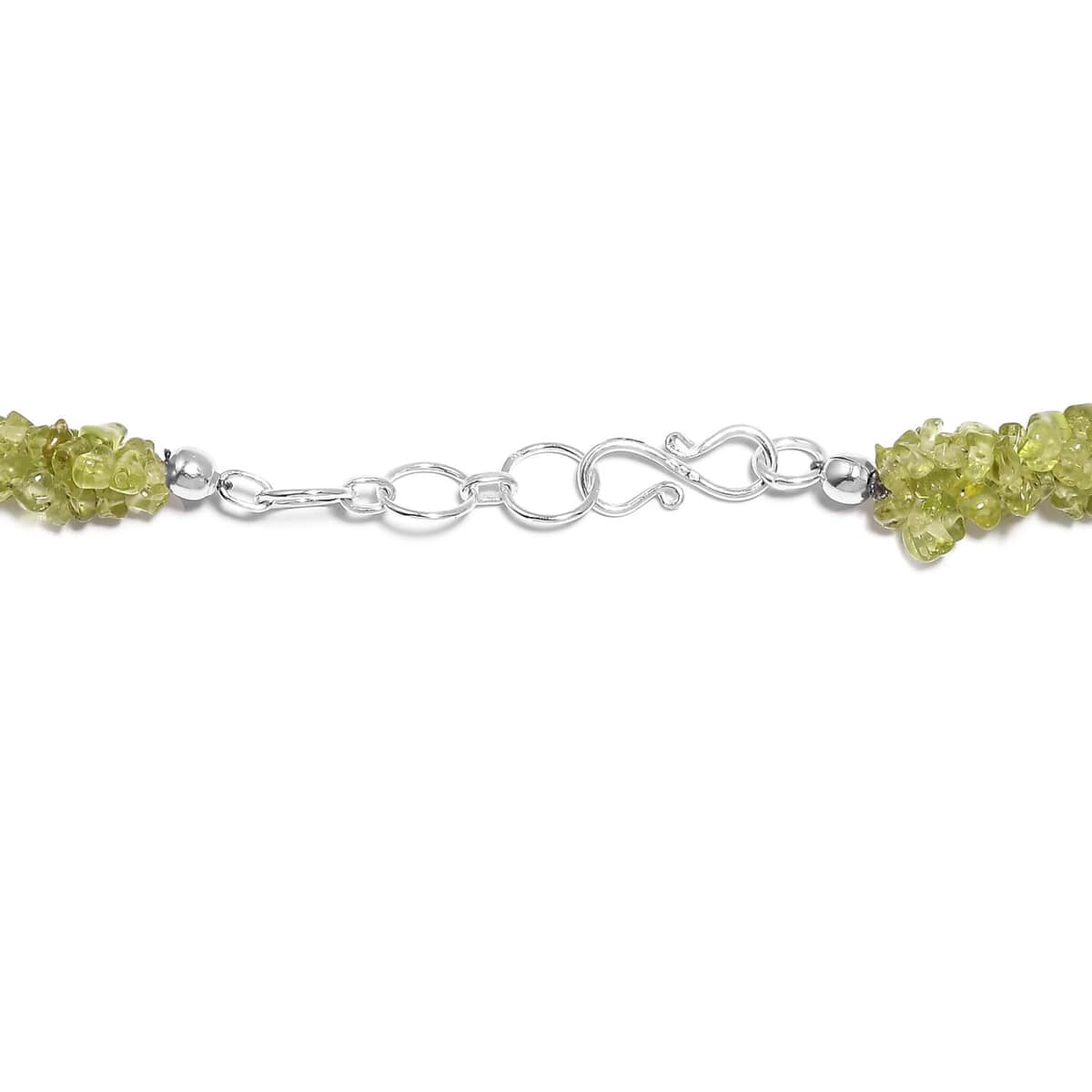 Peridot Chips Twisted Necklace 20 Inches in Platinum Over Sterling Silver 200.00 ctw image number 3