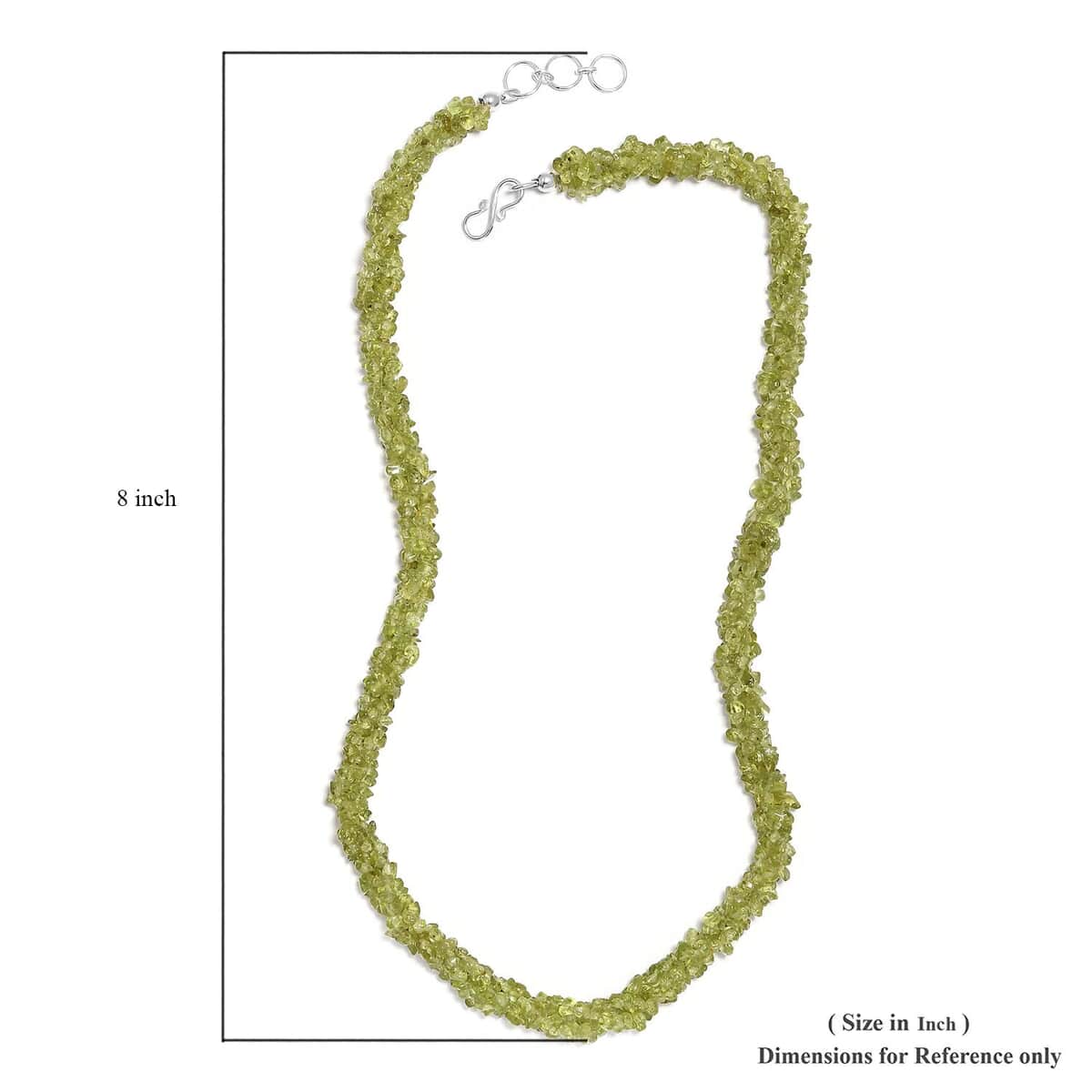 Peridot Chips Twisted Necklace 20 Inches in Platinum Over Sterling Silver 200.00 ctw image number 5