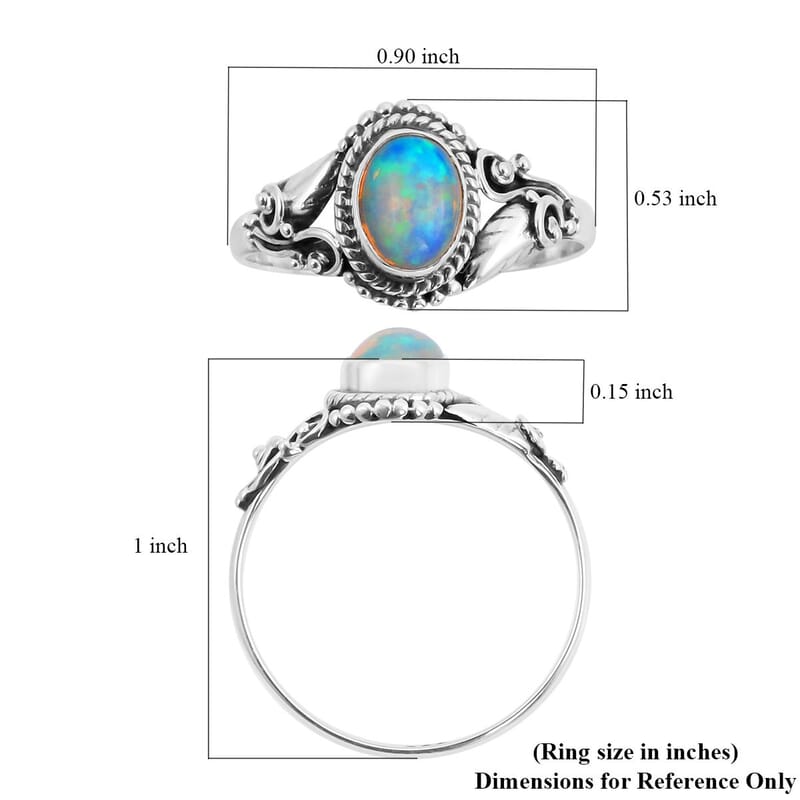 Bali Legacy Ethiopian Welo Opal Ring in Sterling Silver (Size 10.0) 0.85 ctw