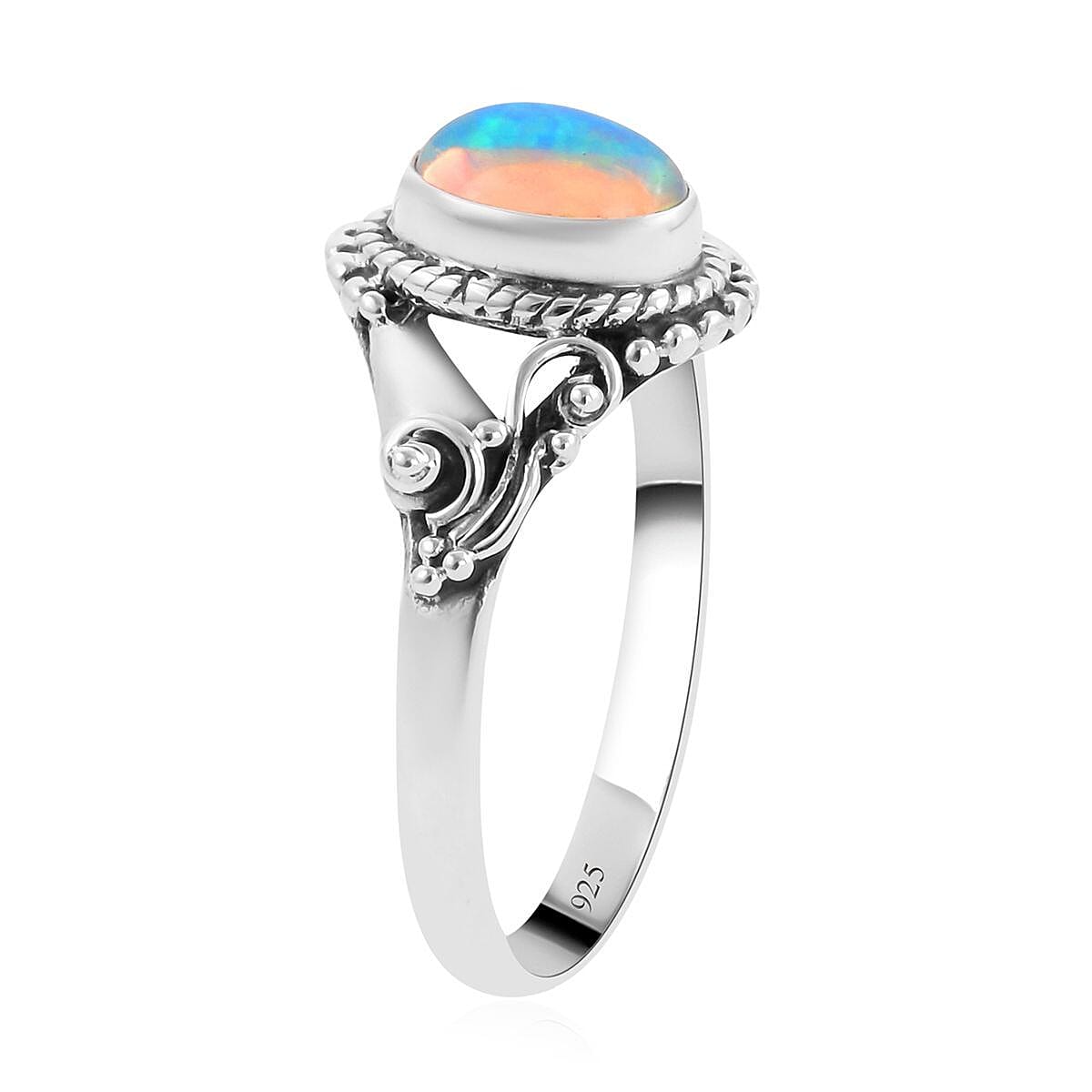 Bali Legacy Ethiopian Welo Opal Ring in Sterling Silver (Size 8.0) 0.85 ctw image number 3