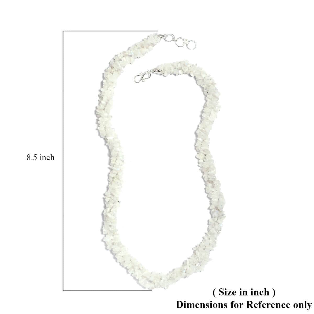 Rainbow Moonstone Chips Twisted Necklace 20 Inches in Platinum Over Sterling Silver 348.50 ctw image number 5