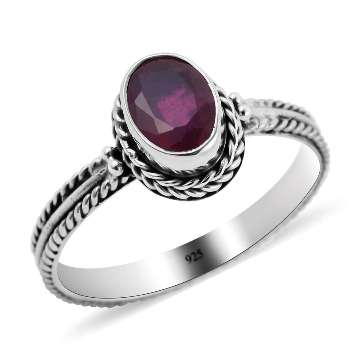 Bali Legacy Niassa Ruby (FF) Solitaire Ring in Sterling Silver (Size 10.0) 1.00 ctw image number 0
