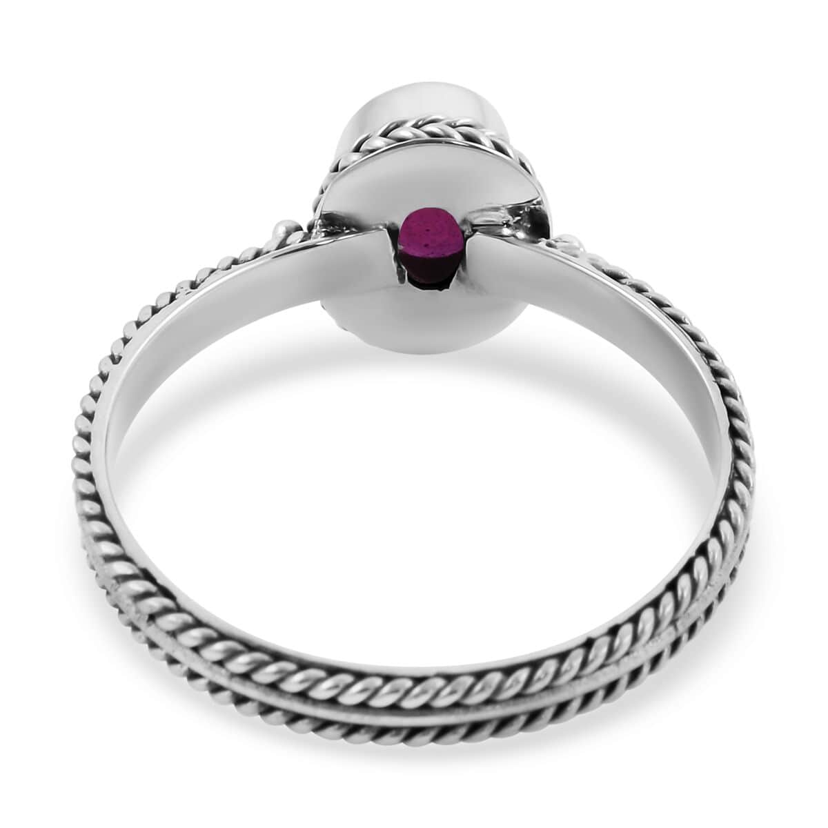 Bali Legacy Niassa Ruby (FF) Solitaire Ring in Sterling Silver (Size 10.0) 1.00 ctw image number 4