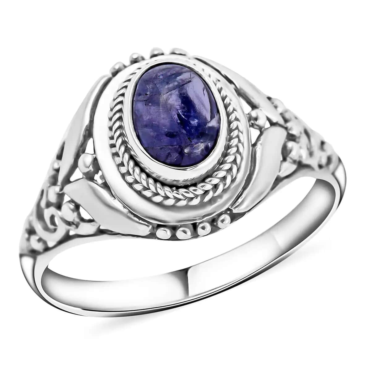 Mother’s Day Gift Bali Legacy Tanzanite Solitaire Ring in Sterling Silver Ring, Tanzanite Jewelry, Gifts For Her 1.50 ctw {Size 5.0) image number 0